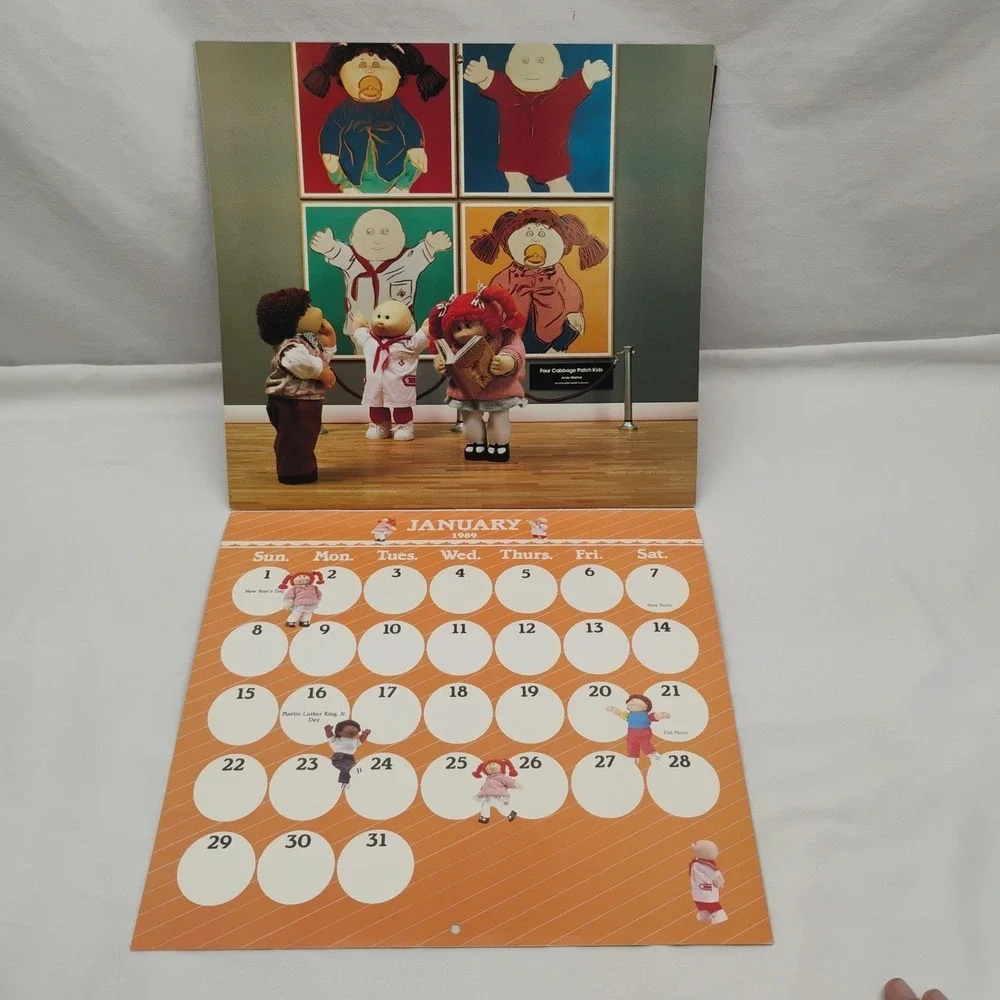Vintage 1988 Cabbage Patch Kids Unused Calendar Movie Prop Collector
